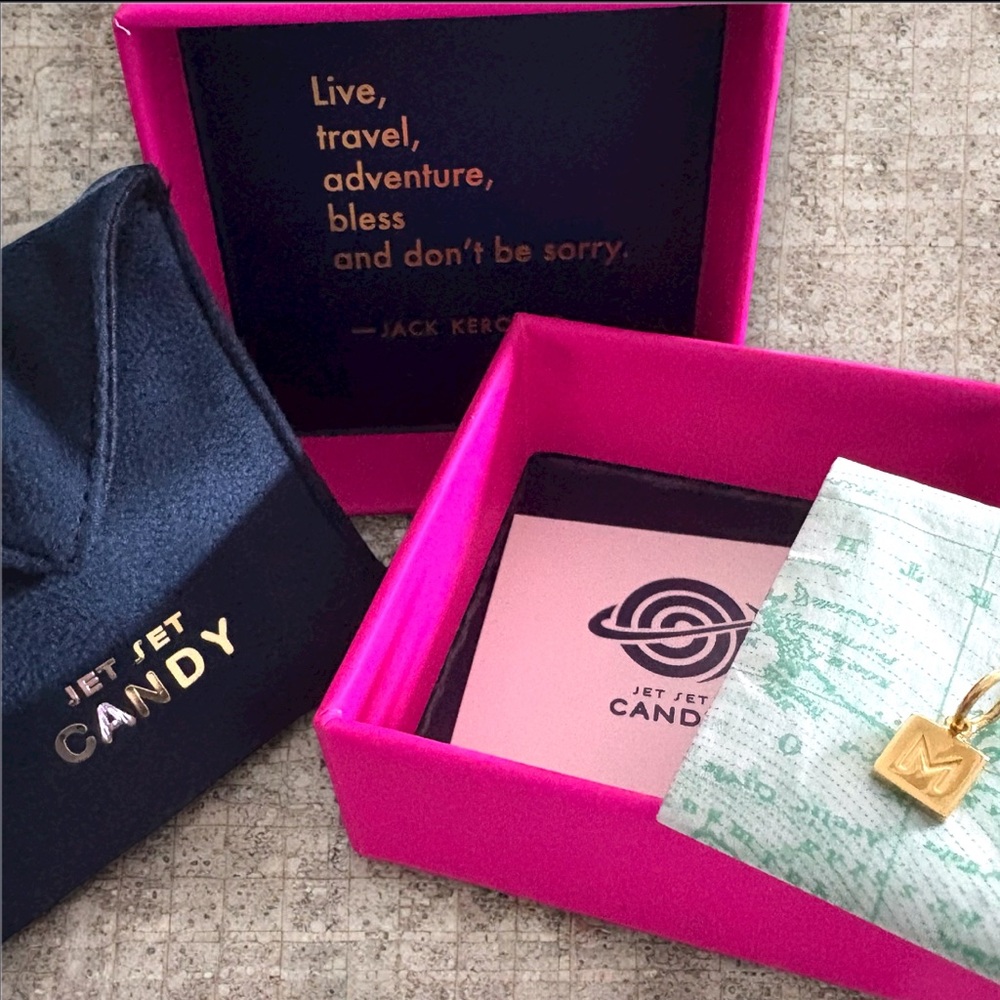 Jet Set Candy| Letter M Nautical Flag Charm, Mini Charm| Gold Vermeil - Picture 4 of 5